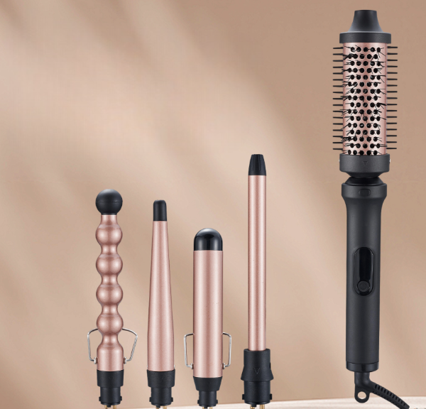 5-in-1-Set mit Austauschbaren Glätteisen und Lockenstäben