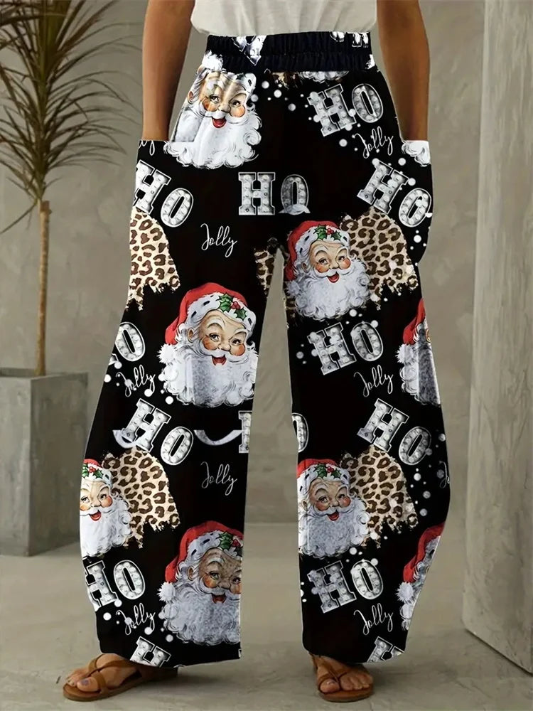 Weites Bein Weihnachtshosen Damen | Mode