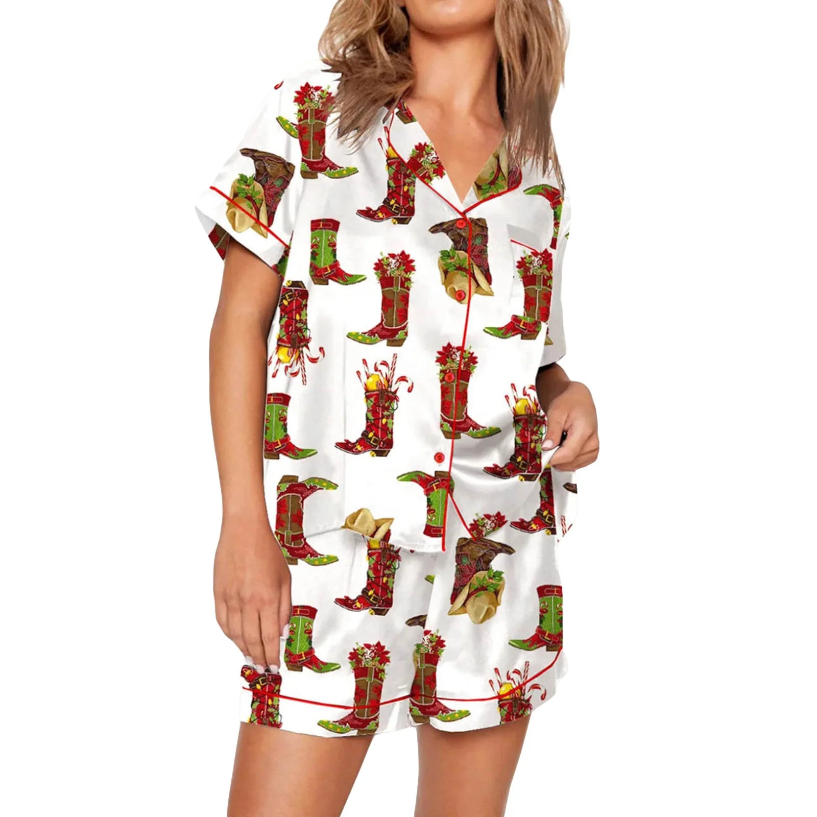 Setzen Weihnachtspyjama Damen | Elastischer Bund