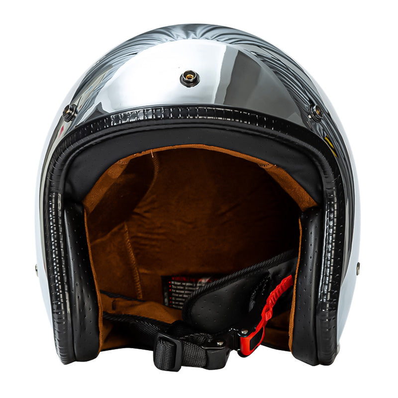Stilvoller Offener Gesicht Motorradhelm im Silber