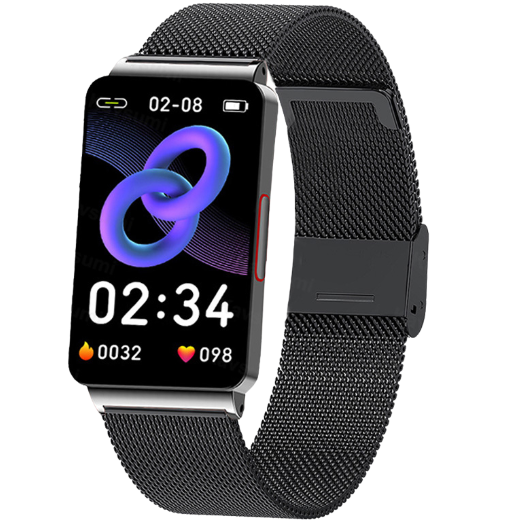 Stilvolle Schwarze Smartwatch für Herren und Damen