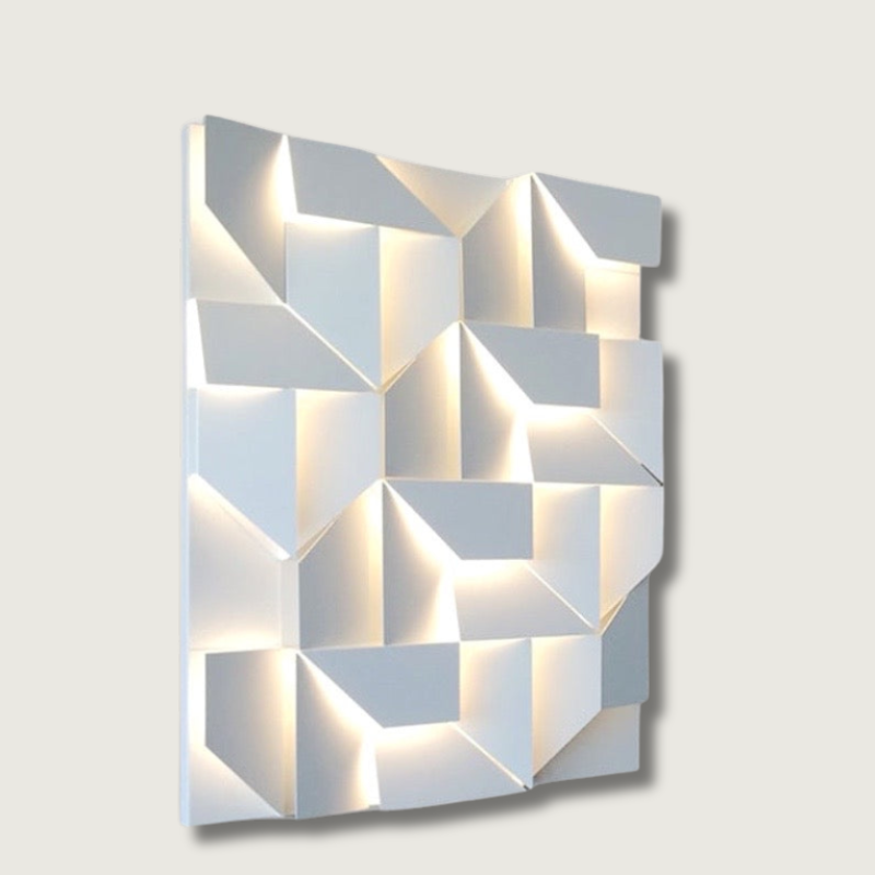 Elegante Weiße 3D-Wandleuchte