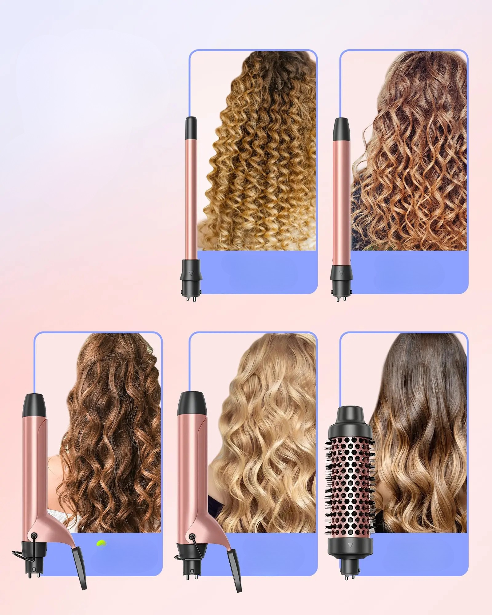 5-in-1 Haarwickler mit Austauschbaren Aufsätzen