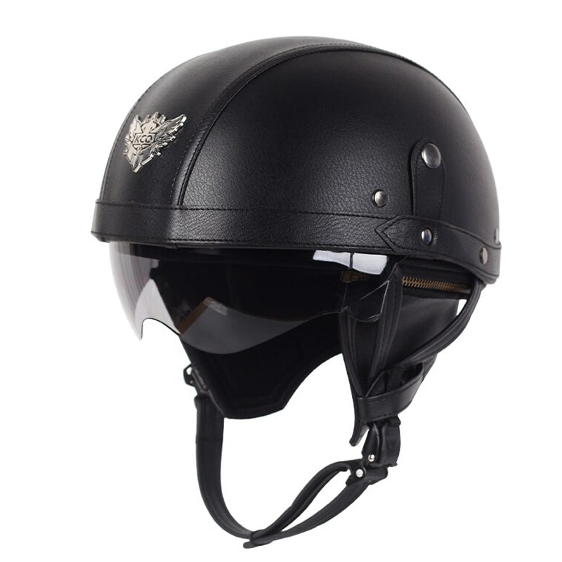 Vintage Motorrad Halbhelm mit Schutzbrille