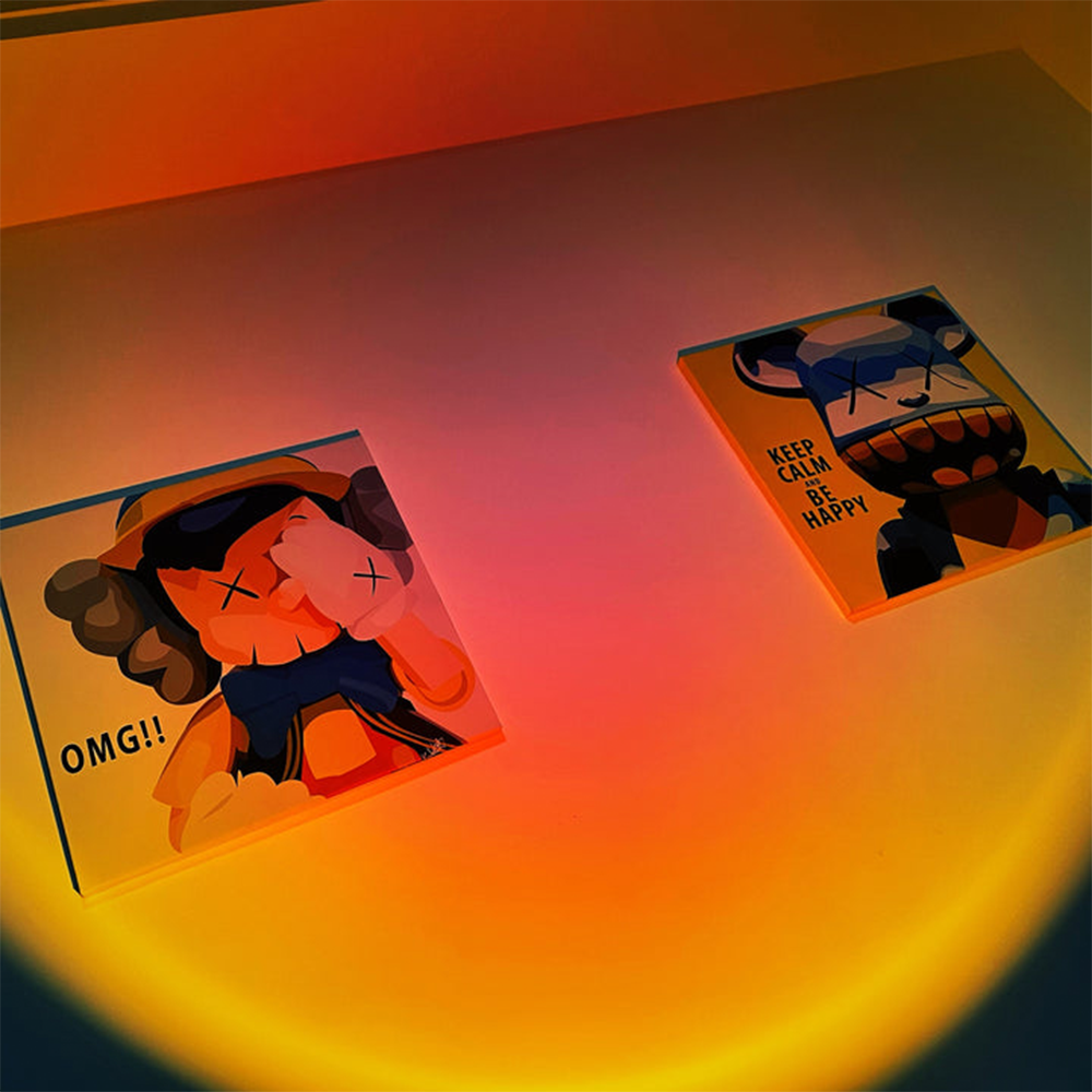 SunGlow – Retro Tischlampe mit Sonnenuntergangseffekt