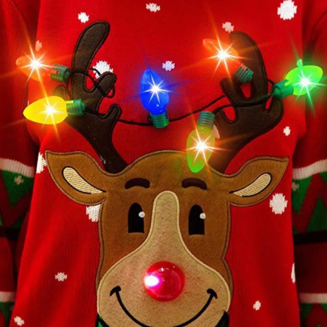 FestLights - Weihnachtspullover mit LED & Rentier-Motiv für die Feiertage