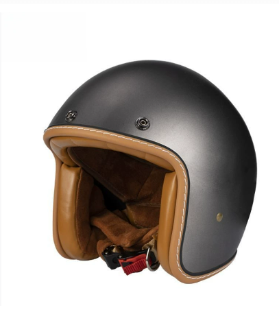 Vintage-Motorradhelm mit Offenem Gesicht