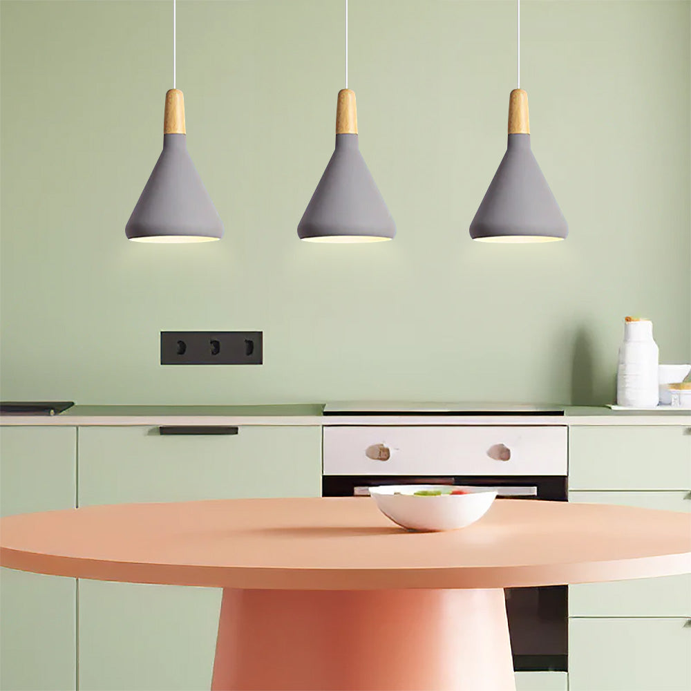 Verspielte Macaron Holz-Pendelleuchte