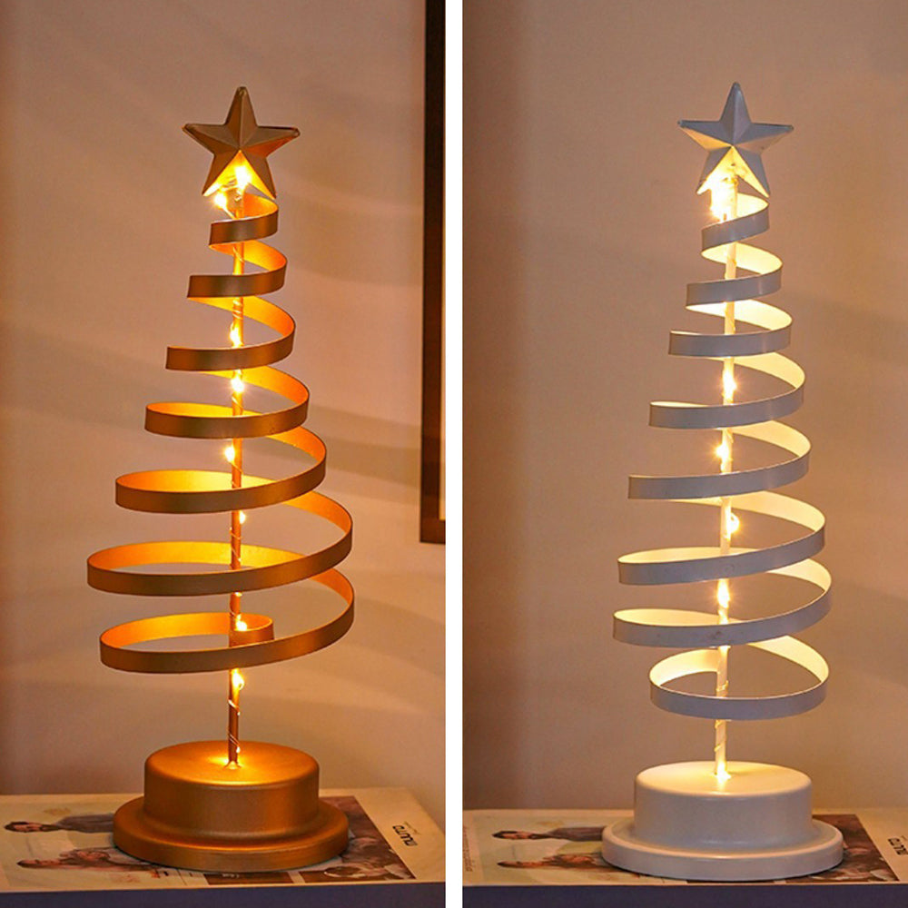 LED-Weihnachtsbaum mit Spiraldraht und Sternspitze