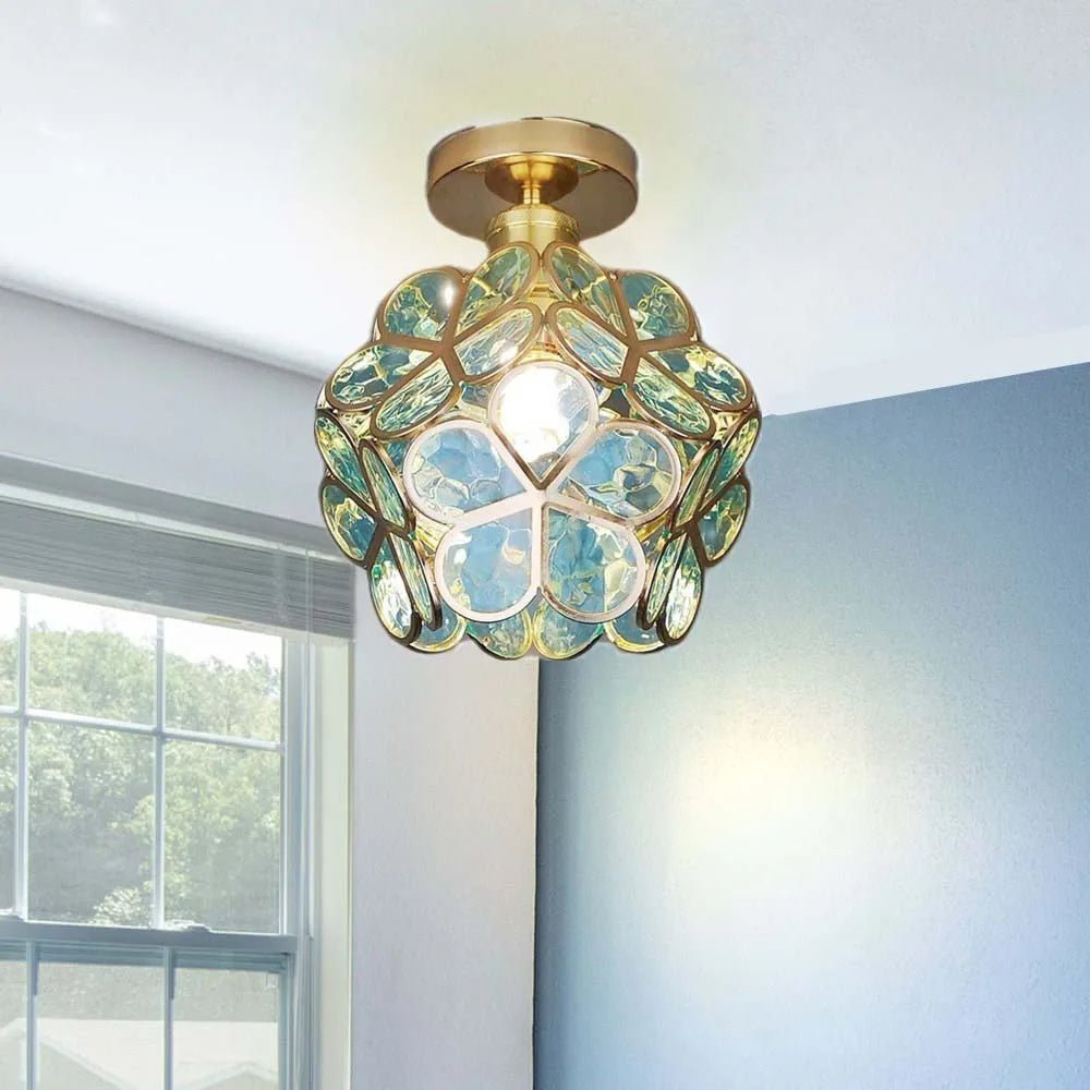 Dekorative Deckenleuchte Mit Glasblumen