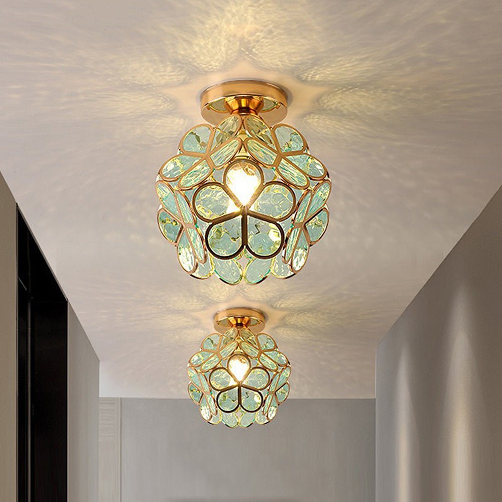 Dekorative Deckenleuchte Mit Glasblumen