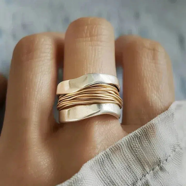 Eleganter Ring Silber und Gold