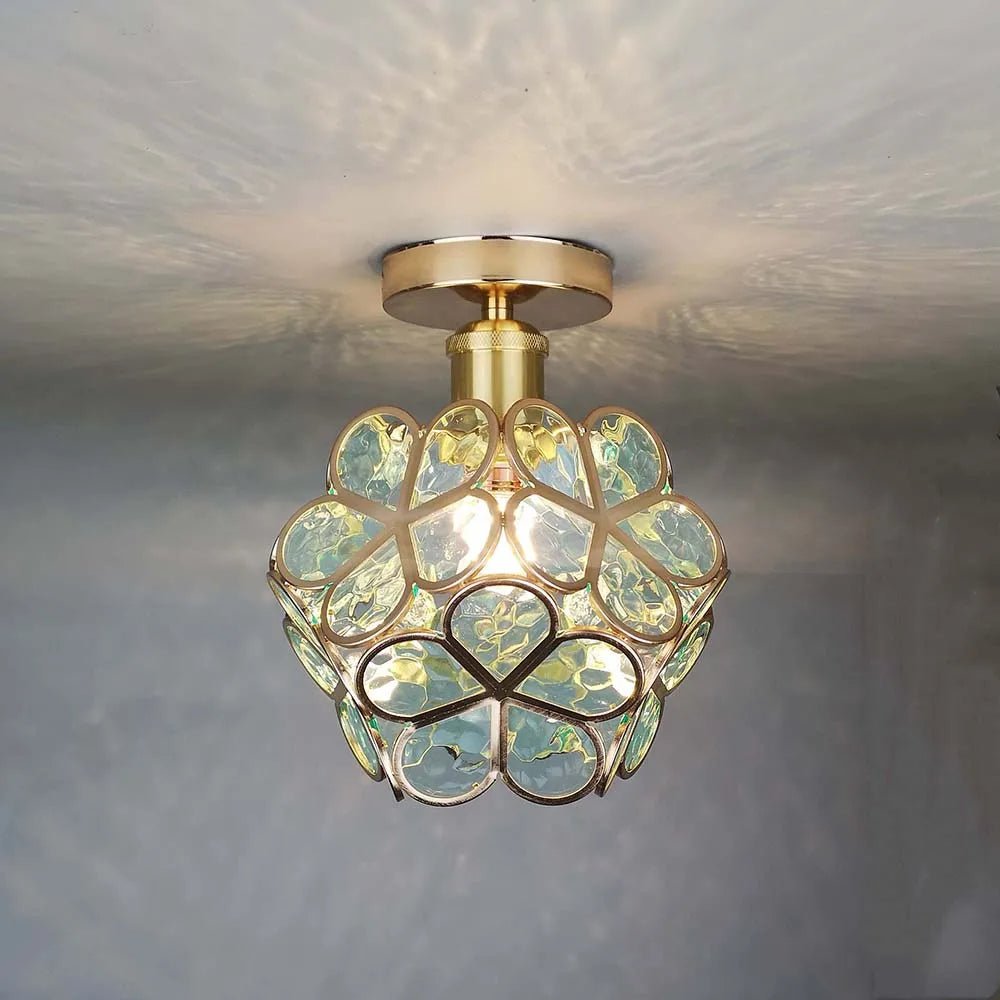 Dekorative Deckenleuchte Mit Glasblumen
