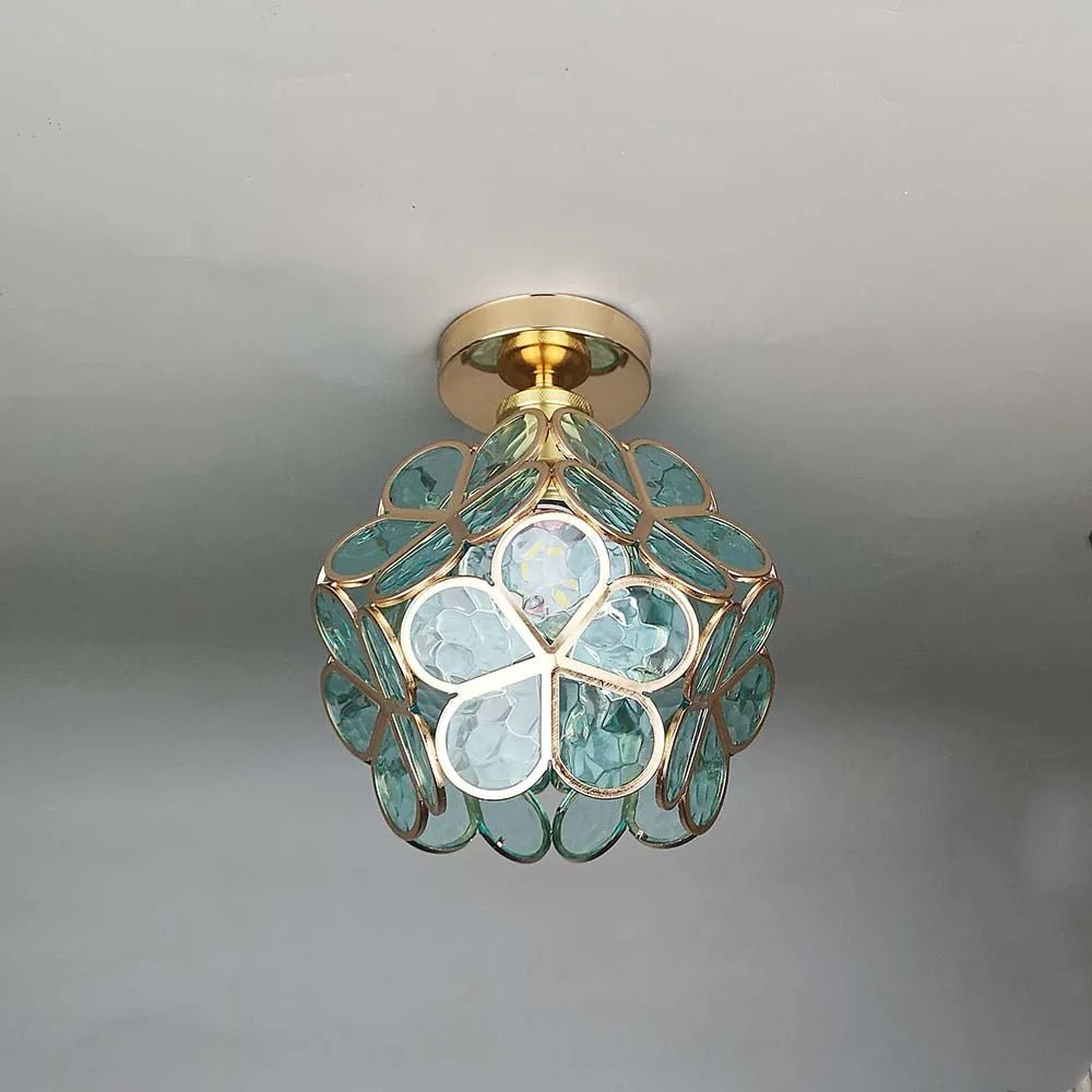 Dekorative Deckenleuchte Mit Glasblumen