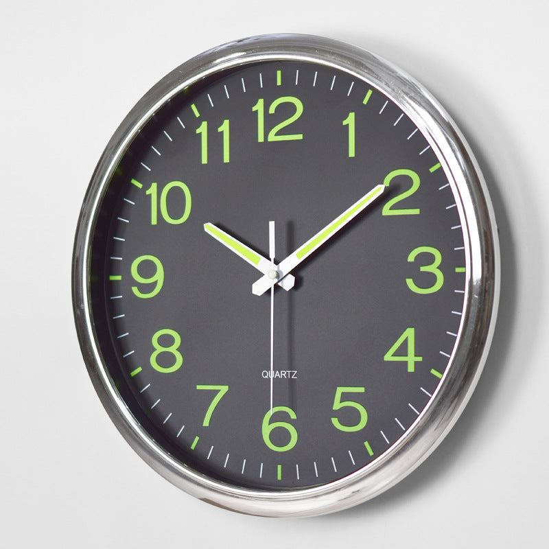 Im Dunkeln Leuchtende Runde Wanduhr