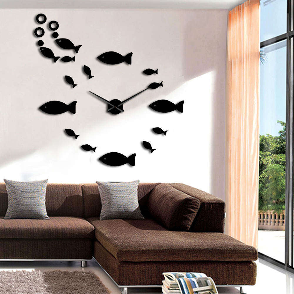 Aquatisches Thema 3D Wanduhr