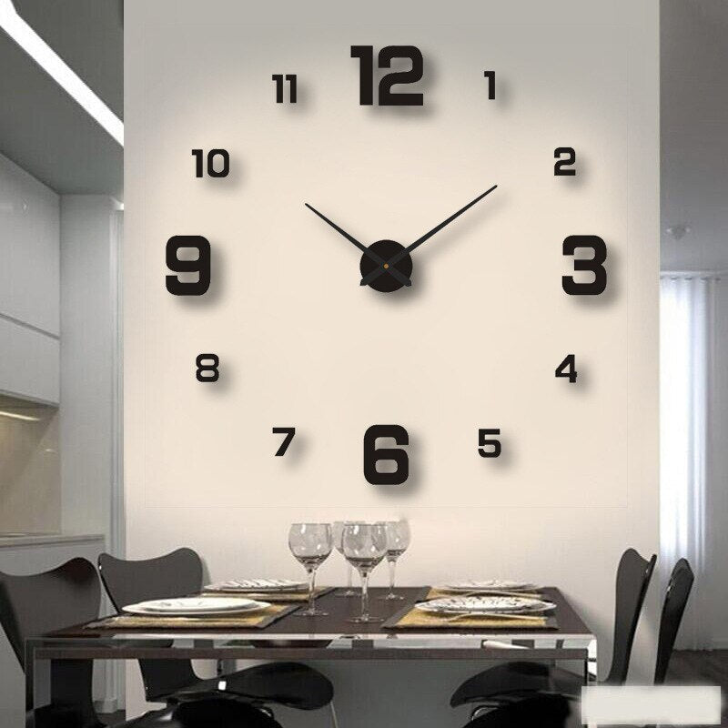 Moderne Rahmenlose Große 3D-Wanduhr