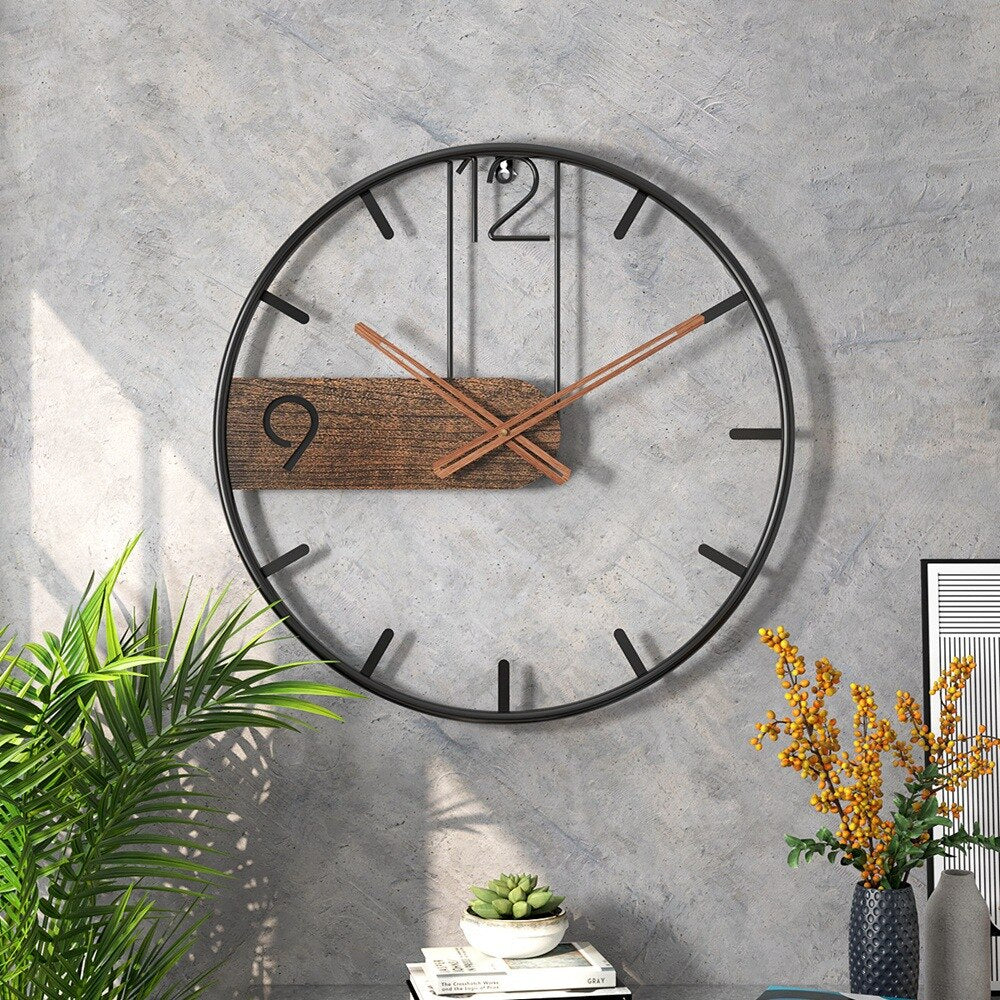 Moderne Nordische Wanduhr mit Geräuschlosem Uhrwerk