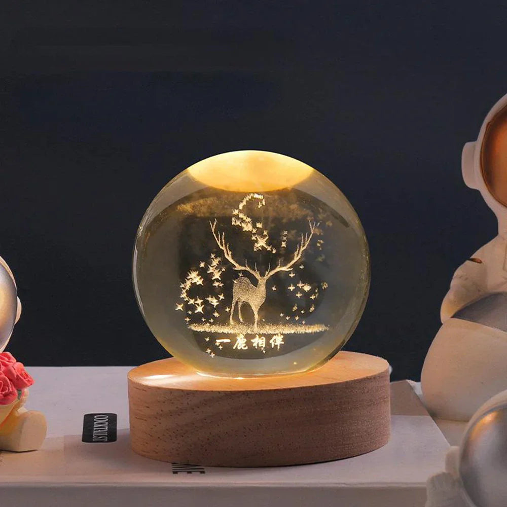 3D-Weihnachts-LED-Kristallkugel-Nachtlicht