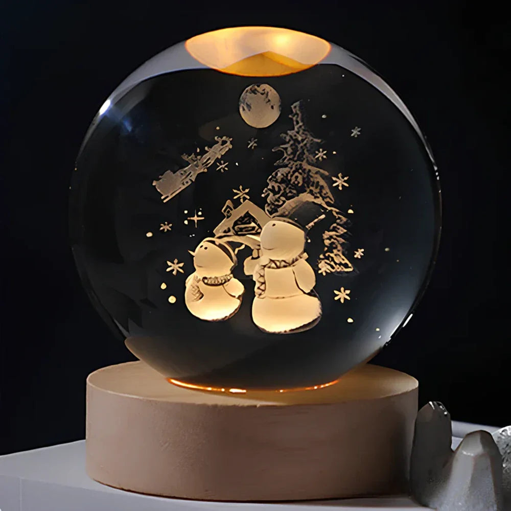 3D-Weihnachts-LED-Kristallkugel-Nachtlicht