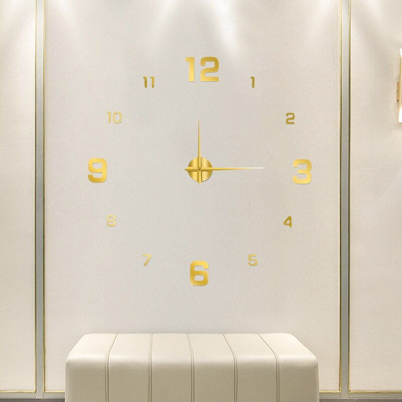 Moderne Rahmenlose Große 3D-Wanduhr