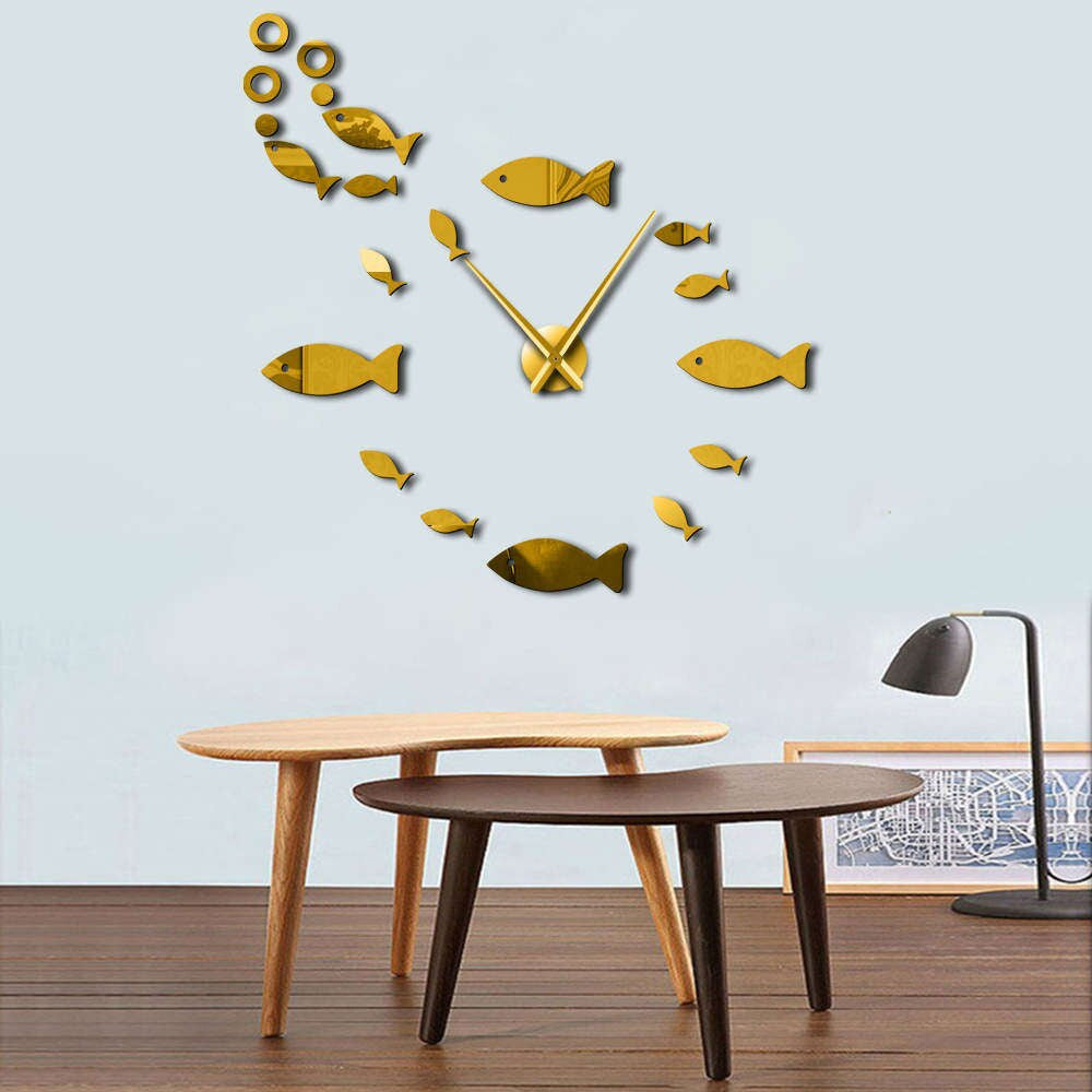 Aquatisches Thema 3D Wanduhr