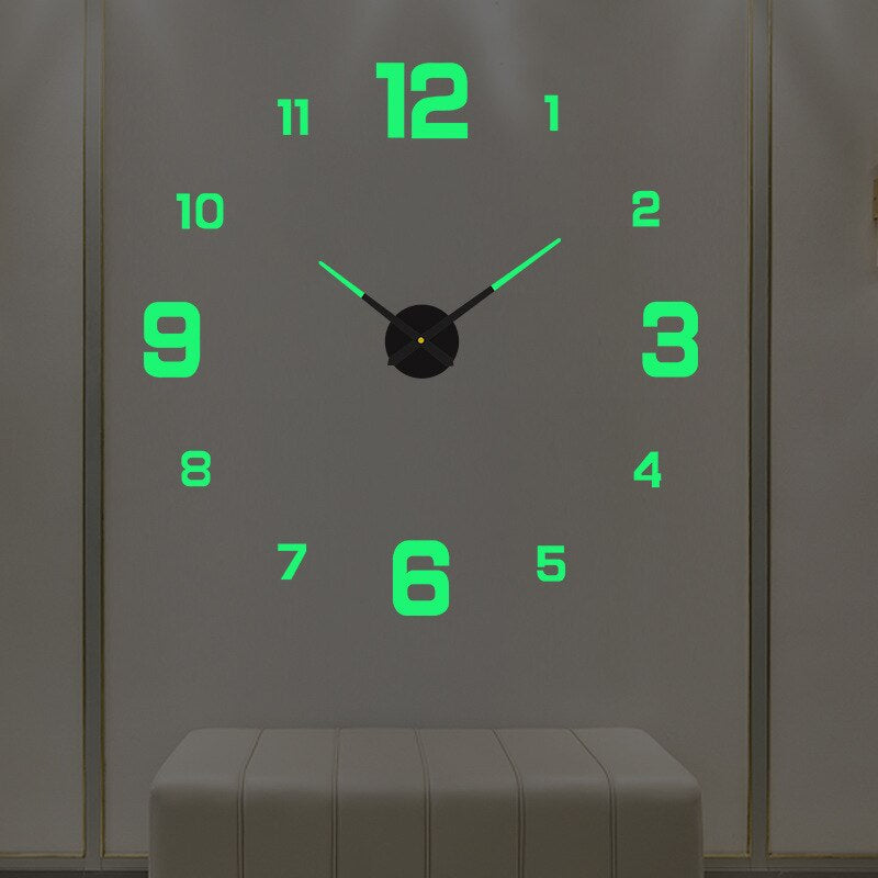 Moderne Rahmenlose Große 3D-Wanduhr