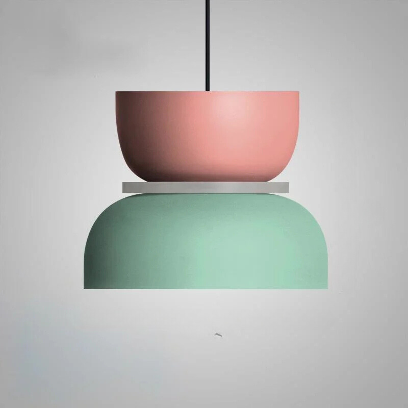 Moderne Bunte Pendelleuchte mit Schale Schirm