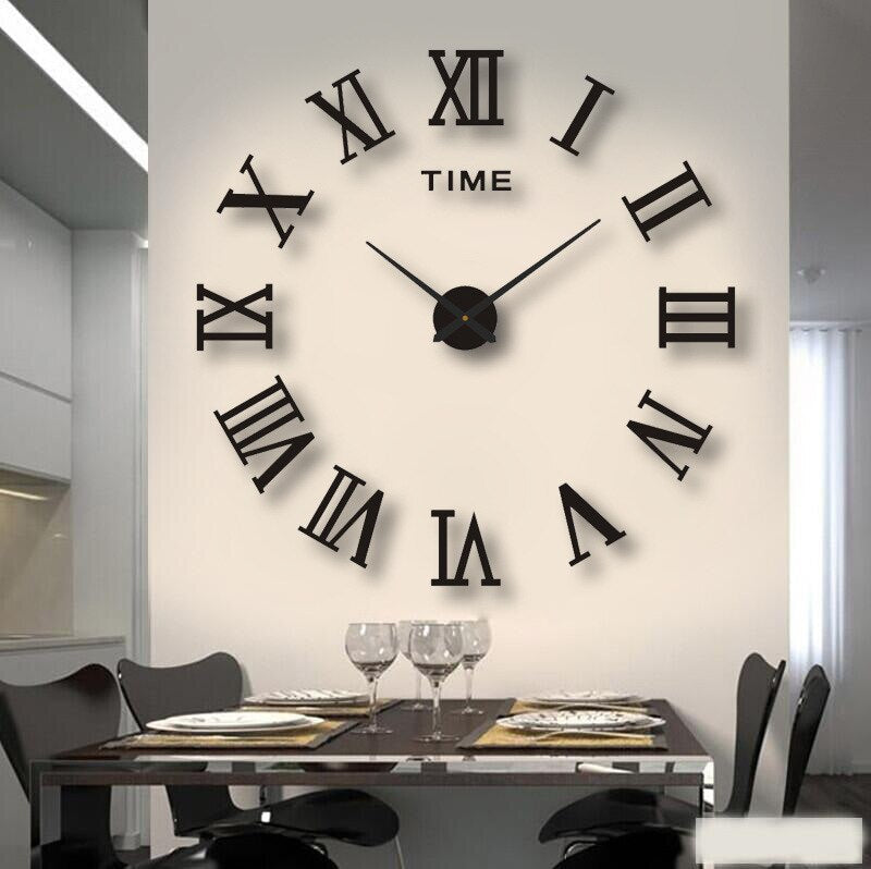 Moderne Rahmenlose Große 3D-Wanduhr