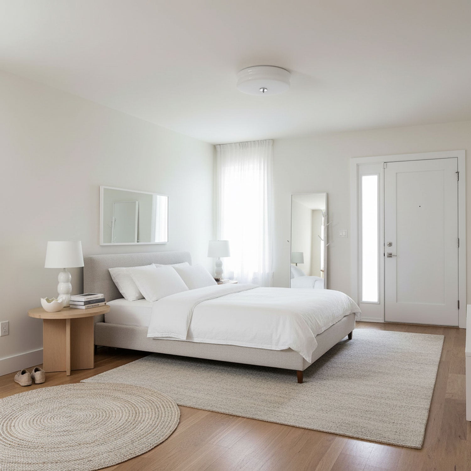 Vintage Deckenleuchte in Creme Rund