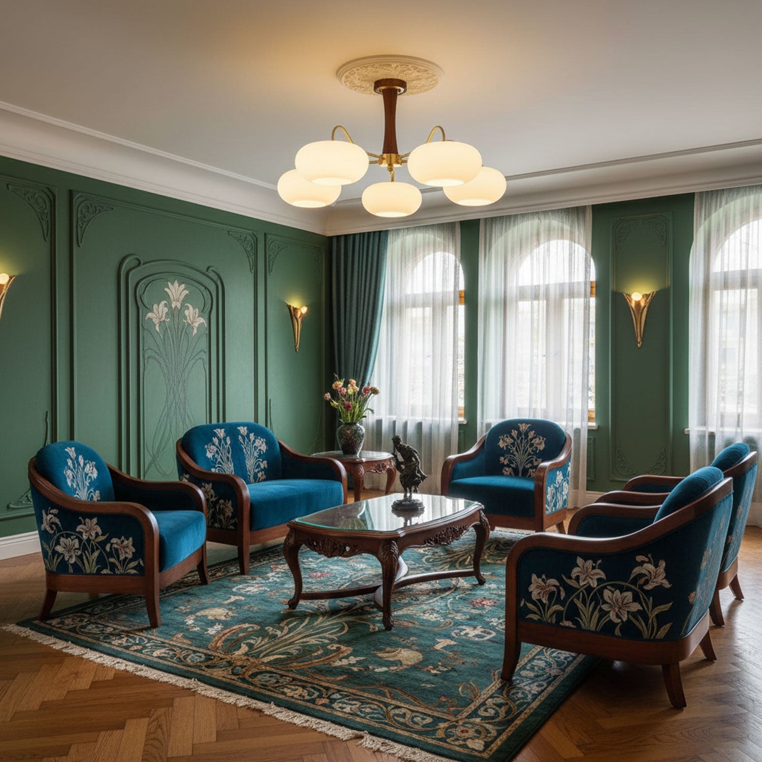 Moderner Kronleuchter im Kaki-Stil