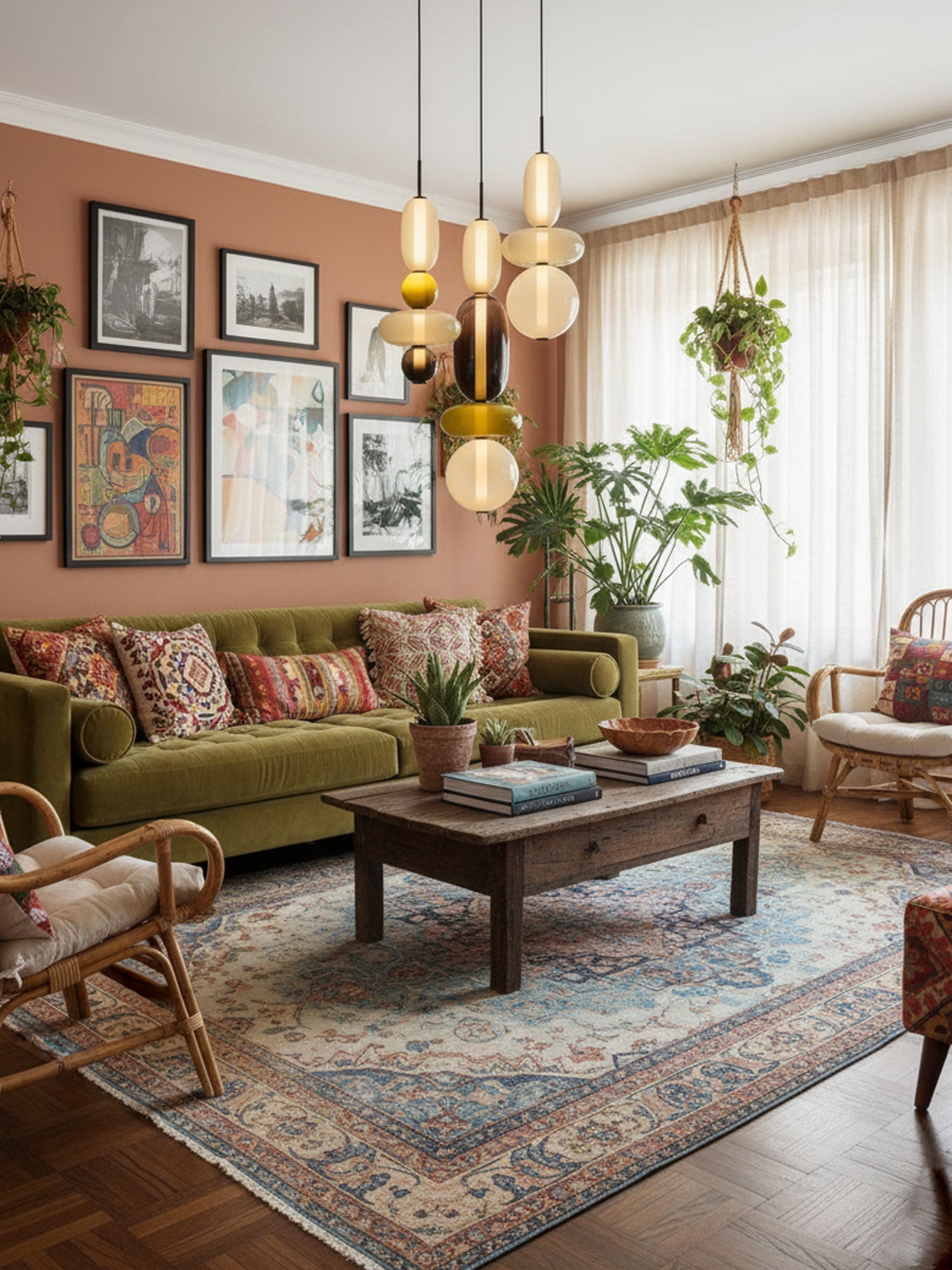 Moderne Pendelleuchte Kandierten Kieselsteinen Stil