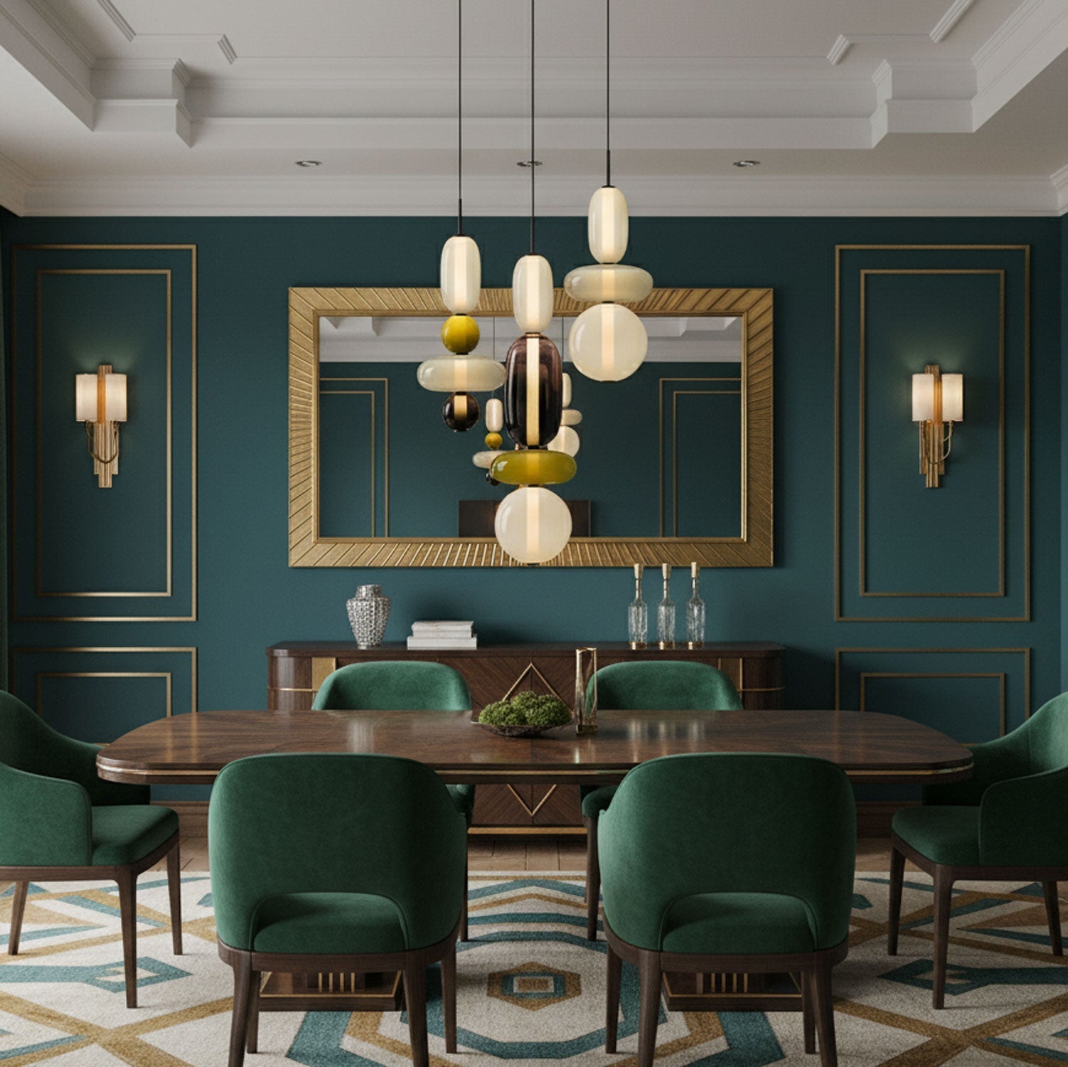 Moderne Pendelleuchte Kandierten Kieselsteinen Stil