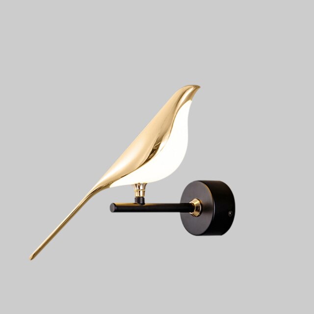 Goldene Vogel LED-Wandleuchte