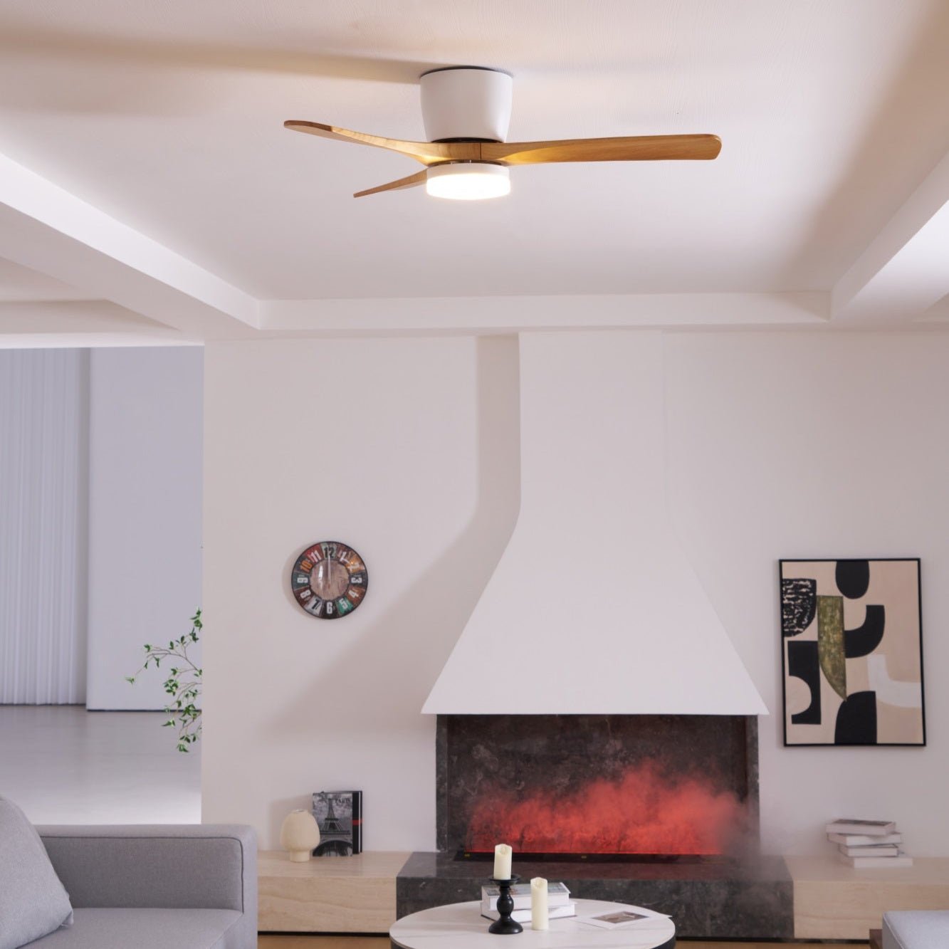 Moderner Deckenventilator Nordischen Stil mit 3 Flügeln und LED-Beleuchtung