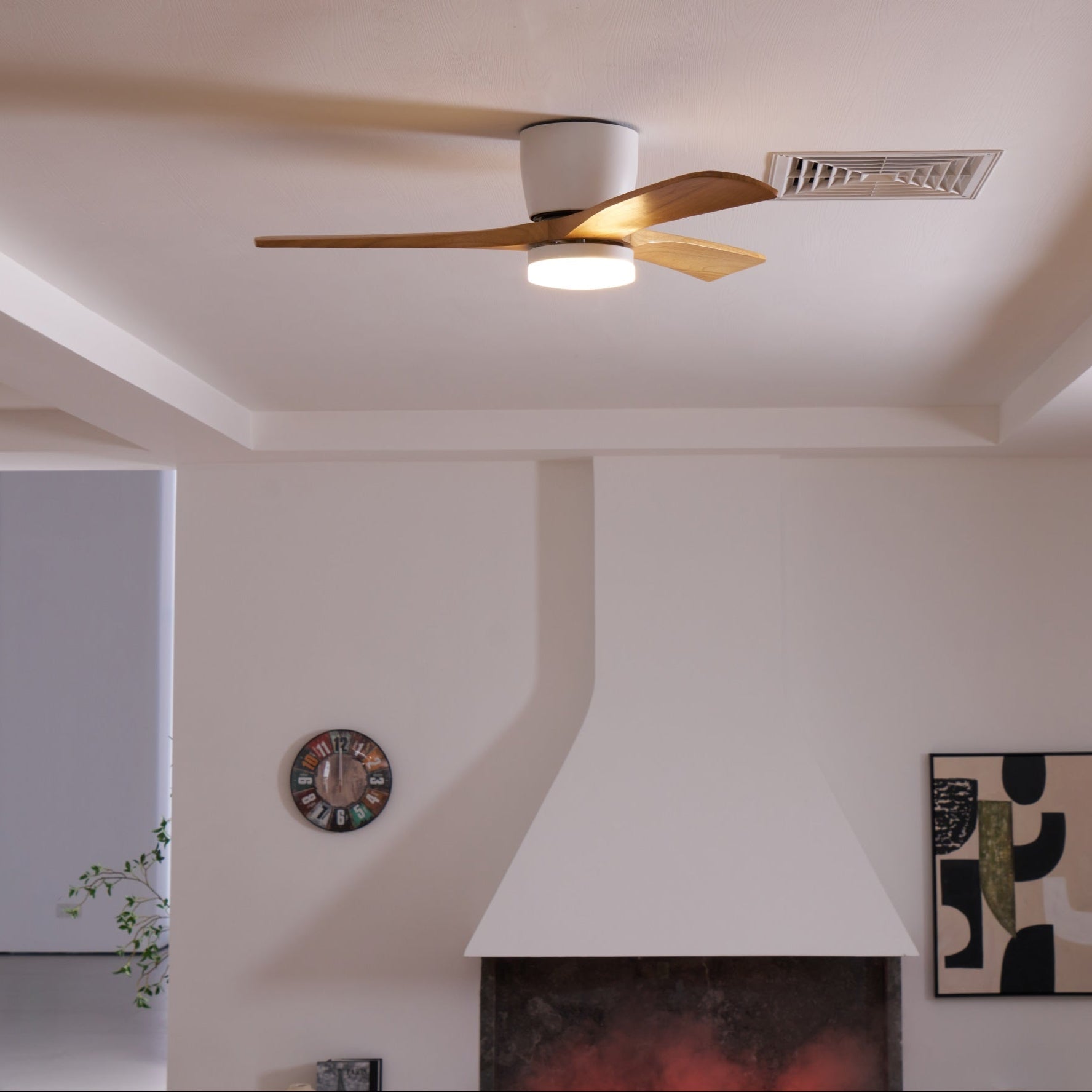 Moderner Deckenventilator Nordischen Stil mit 3 Flügeln und LED-Beleuchtung