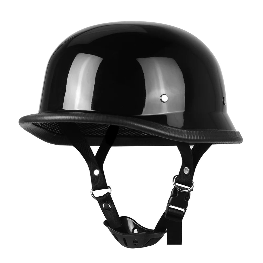 Motorrad-Halbhelm im deutschen Stil mit verstellbarem Kinnriemen