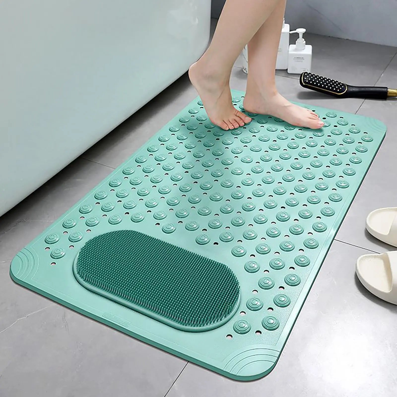 Rutschfeste Duschmatte mit Fußmassage und Abflusslöchern
