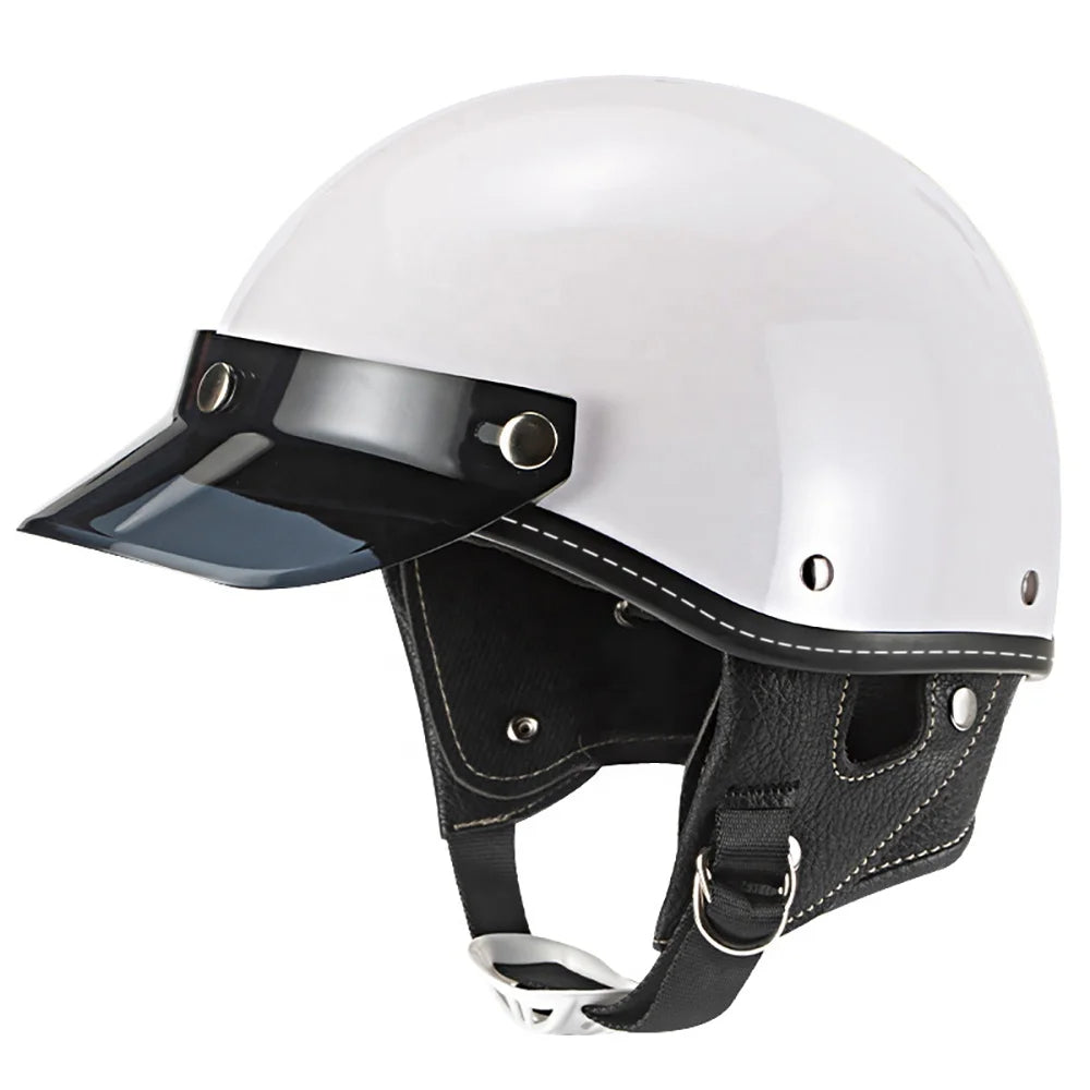 Halboffener Weinlese Motorradhelm mit Sonnenblende