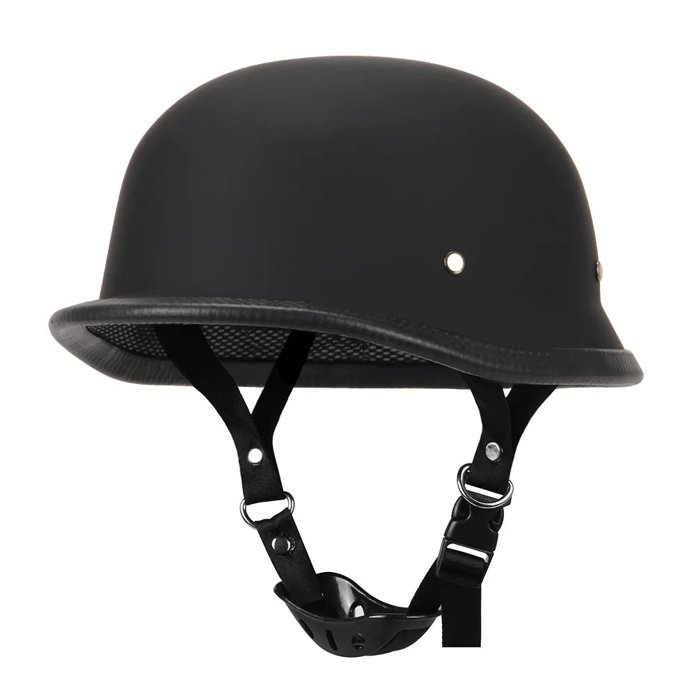 Motorrad-Halbhelm im deutschen Stil mit verstellbarem Kinnriemen