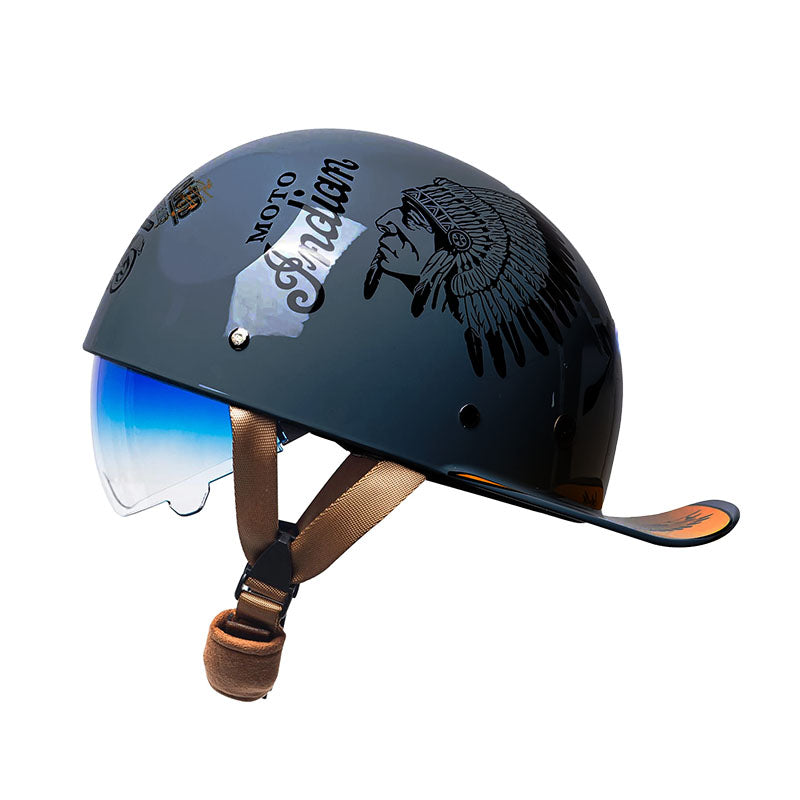 Motorradhelm im Vintage-Baseballkappe-Stil