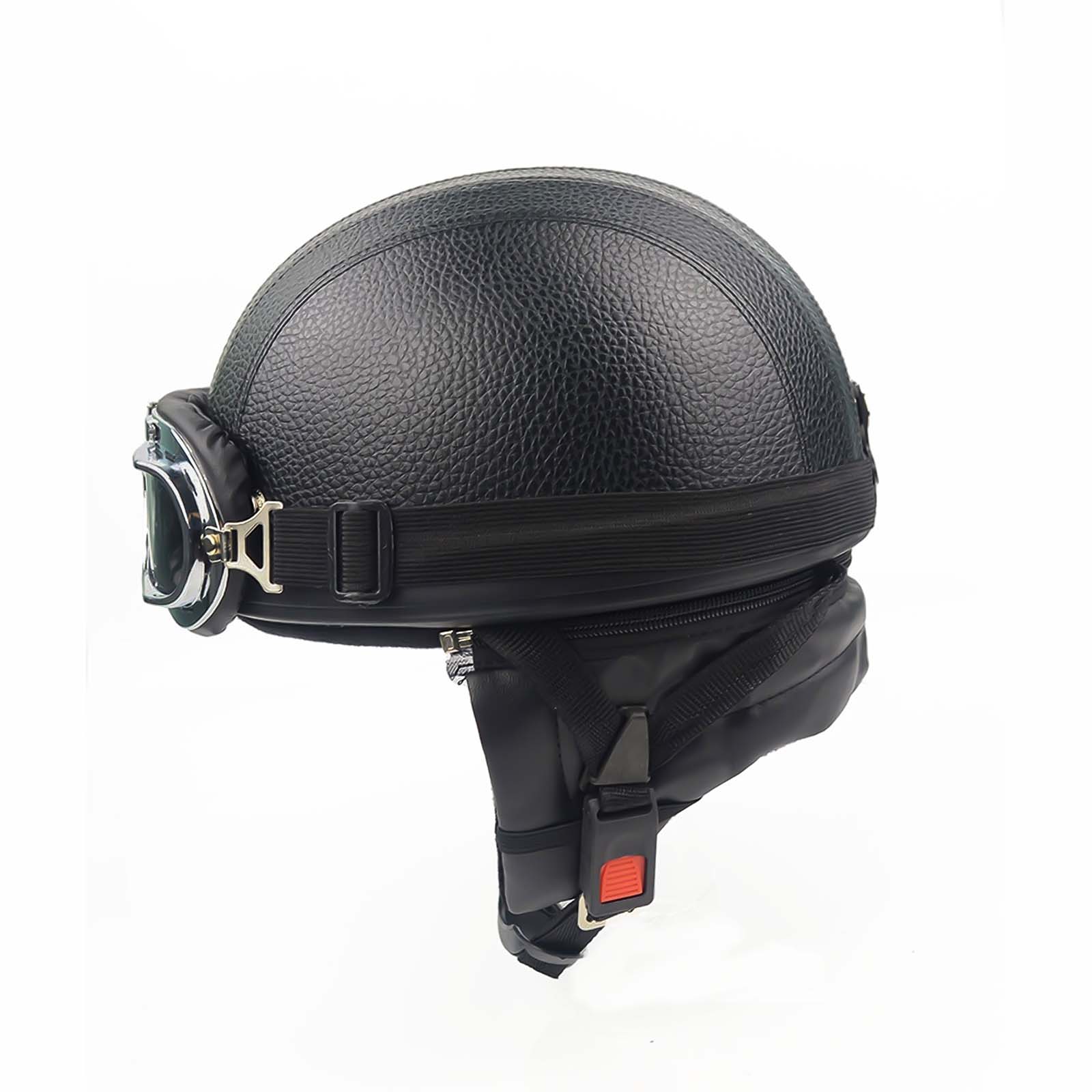 Unisex-Motorradhelm im Vintage-Stil mit Schutzbrille