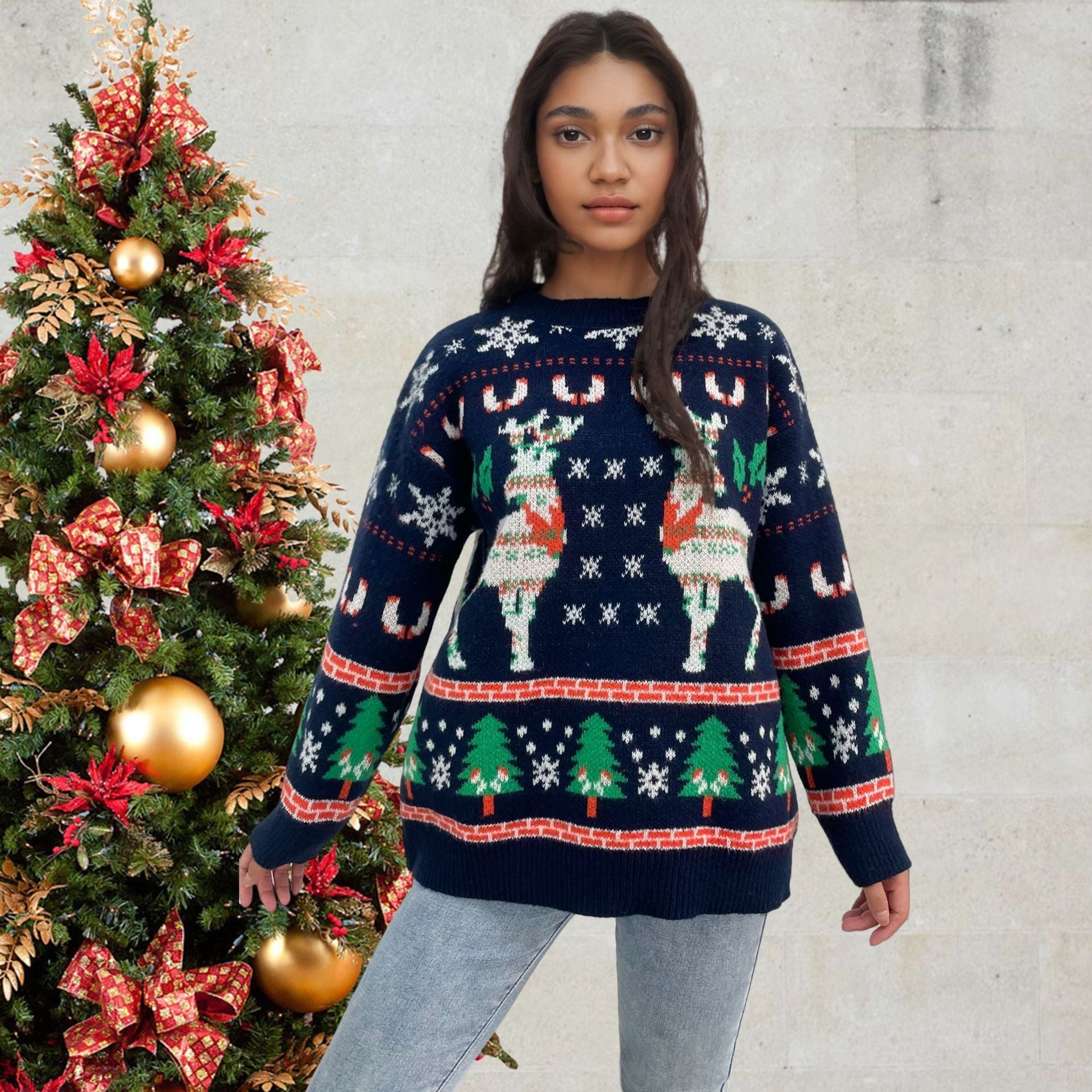 Gestrickt Weihnachtspullover Damen | Winter
