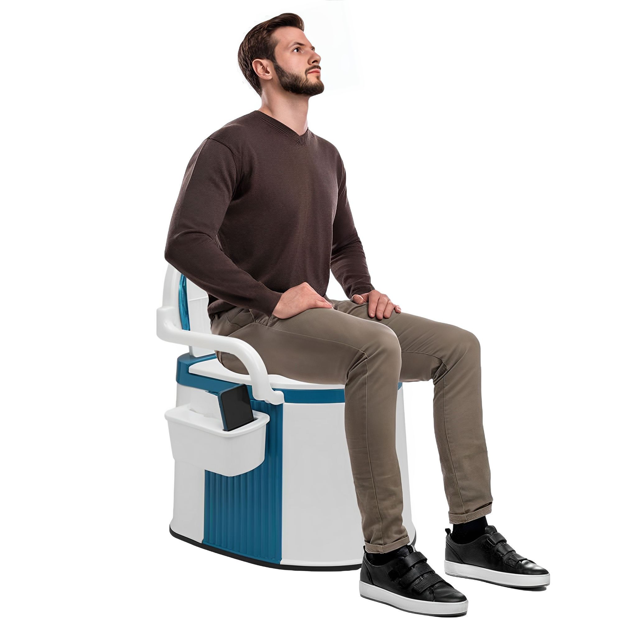 Tragbare Toilette mit Abnehmbarem Inneneimer und Papierhalter