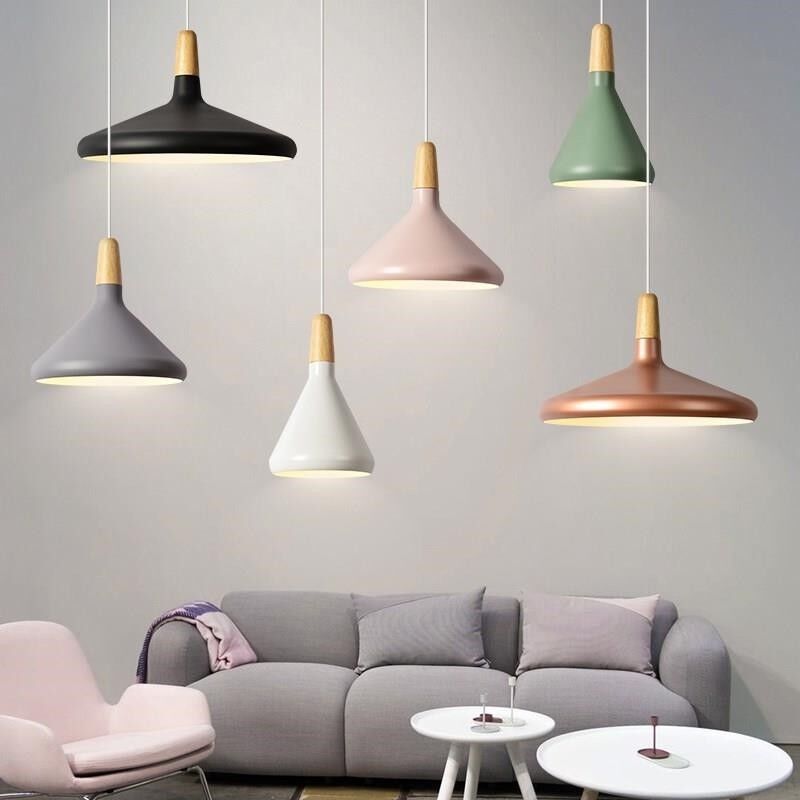 Verspielte Macaron Holz-Pendelleuchte