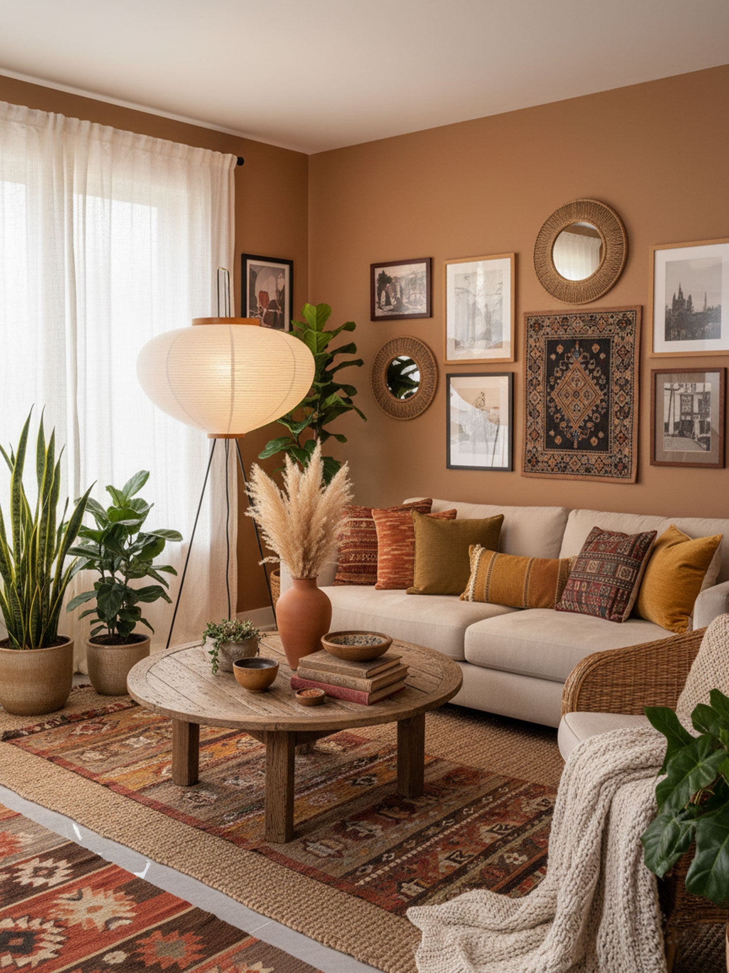 Skulpturale Japanisch Inspirierte Stehlampe