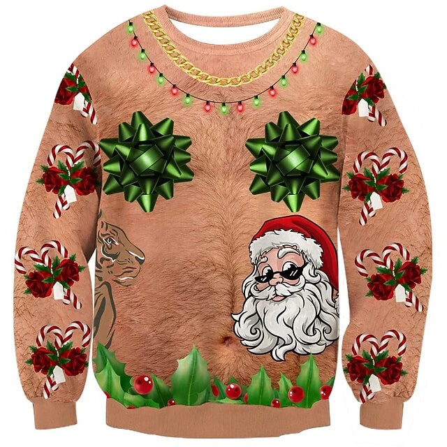 Winter Ugly Xmas Pullover Herren | Dicker Bauch