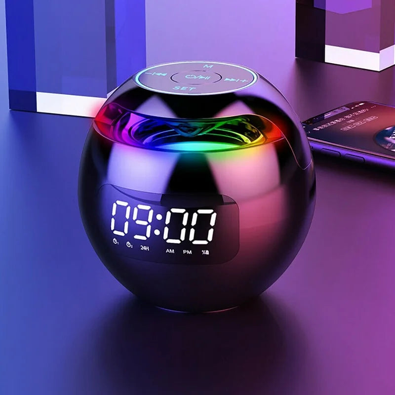 Digitaler LED-Wecker mit Bluetooth-Lautsprecher und Buntem Nachtlicht