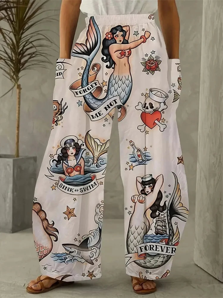 Weites Bein Weihnachtshosen Damen | Mode