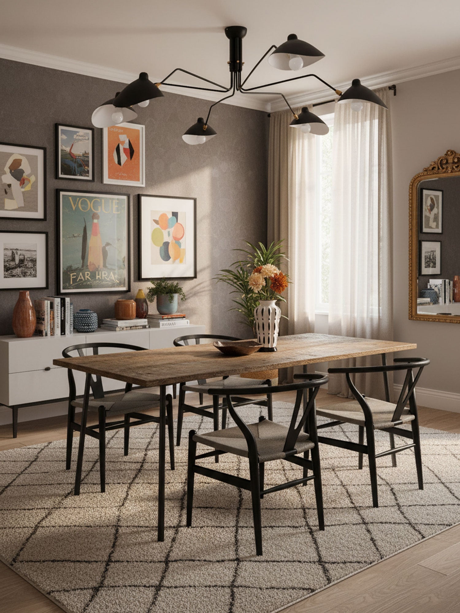 Dreiflammige Retro Deckenleuchte